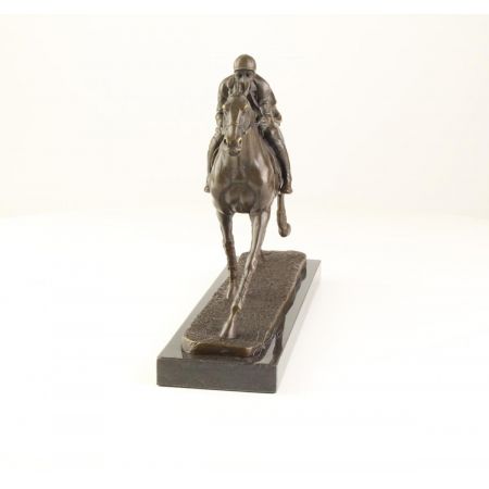 Bronzefigur Jockey und Pferd 21,5x8,1x30,2cm