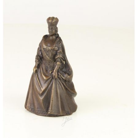 Bronzefigur Tischglocke Queen 9,4x5,2x5,9cm