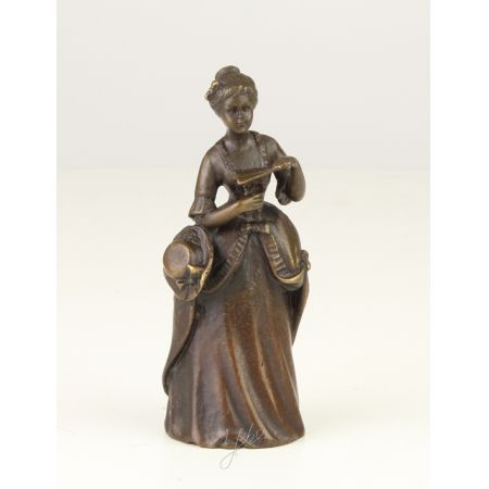 Bronzefigur Tischglocke Lady 10,6x3,9x4,1cm