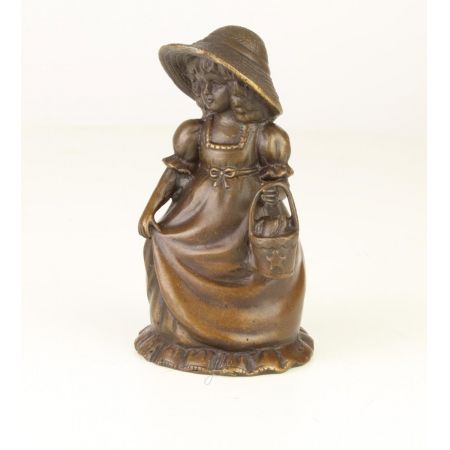 Bronzefigur Tischglocke Girl 12,4x6,5x7,1cm