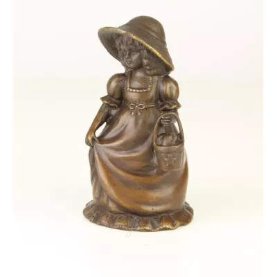 Bronzefigur Tischglocke Girl 12,4x6,5x7,1cm