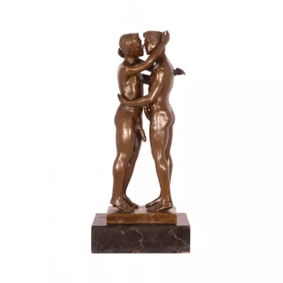 Bronzefigur 2 Kissing Men 27,5x9,1x12,1cm