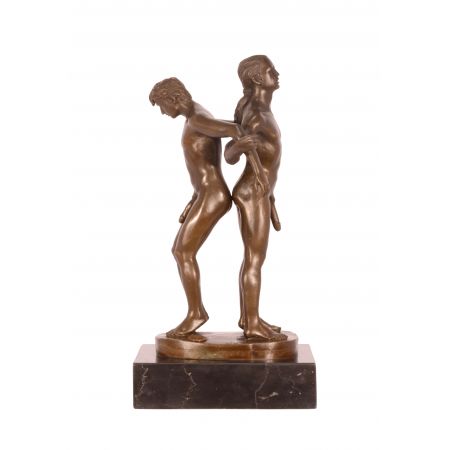 Bronzefigur 2 Naked Men 27x10x13,6cm