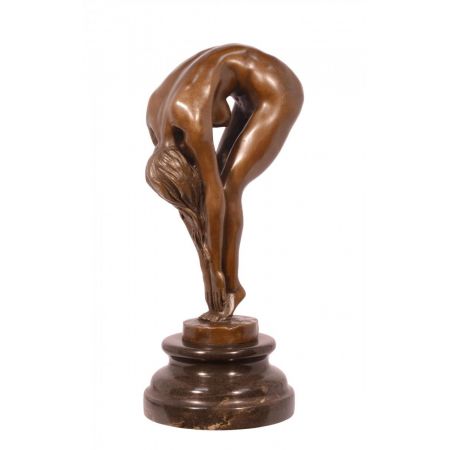 Bronzefigur Lady Bending 24,4x9,9x11cm