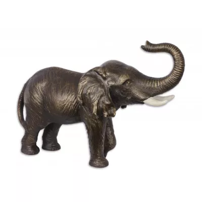 Gusseisen Figur von An Elephant, Bronze Color 50,7x23,2x73,2cm