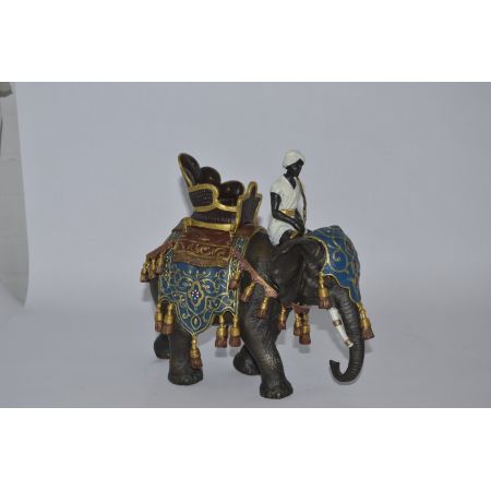 Bronzefigur Decorated Elephant und Rider 22,8x12,6x26,3cm