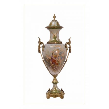 A Two-handled Porzellan Bronze Mounted Vase und Cover 73cm