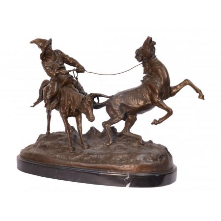 Bronzefigur von Kirgiz Capturing Wild Pferd 41,5x57cm