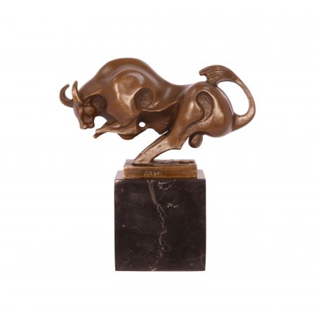 Moderne Bronzefigur Stier 19x8,1x18,2cm