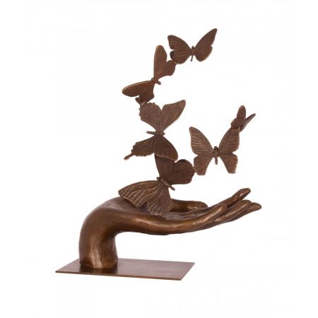 Bronzefigur Hand Unleashing Butterflies 33,5x13,7x26,7cm