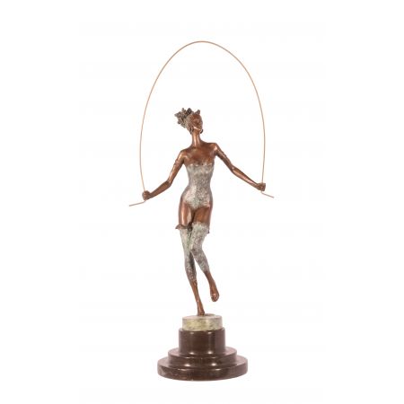 Bronzefigur Rope Skipping Lady 34,5cm