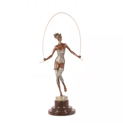 Bronzefigur Rope Skipping Lady 34,5cm