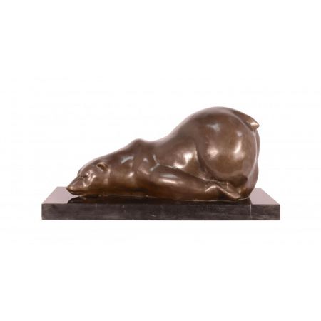 Bronzefigur Reclining Bear 19cm