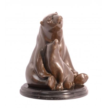 Bronzefigur Pair Of Bears 30,5cm