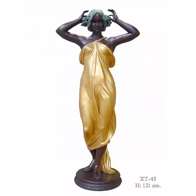 Bronzefigur Art Nouveau Figur von Lady 121cm