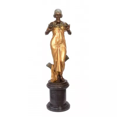 Bronzefigur Art Nouveau Figur von Woman 158cm