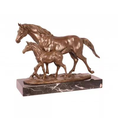 Bronzefigur Pferd und Colt 23,9x12,1x33,2cm