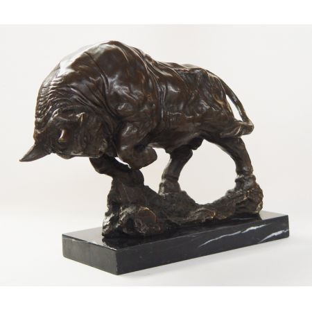 Bronzefigur Charging Stier 32x42cm