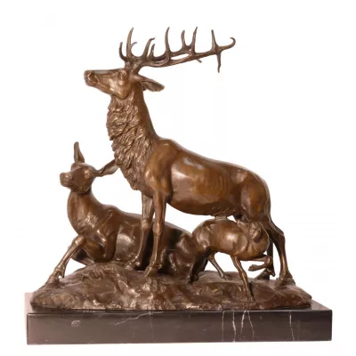 Bronzefigur von Hirsch Family 39,5cm
