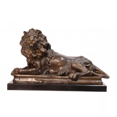 Bronzefigur Reclining Lion 38cm