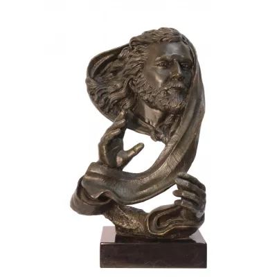 A Modernist Bronze Figur von God, Green Finish 36,5cm