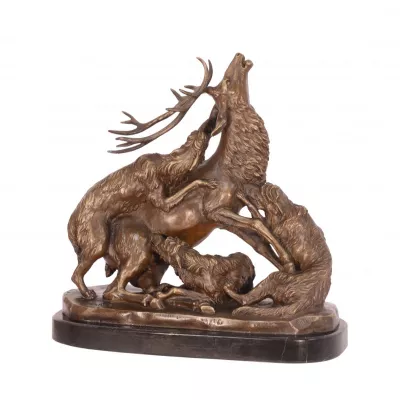 Bronzefigur The Hirsch Hunt 36cm