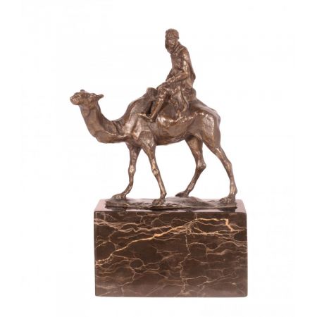 Bronzefigur Camel und Rider 21,5x14cm