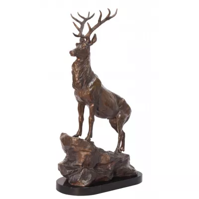 Bronzefigur Stag On Rock 67,8x19,8x38cm