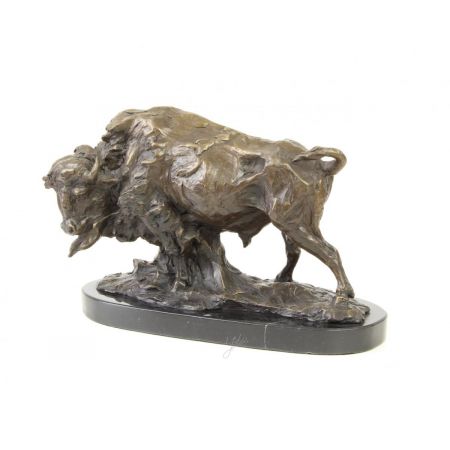 Bronzefigur Buffalo 25,4x17,9x42cm