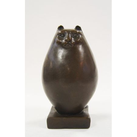 Bronze Persian Cat Hxw: 14 X 9 Cm.