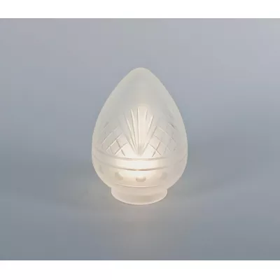 Berliner Messinglampen Ersatzschirm 123cr kristallmatt mit Schliff 17x14cm / 8cm