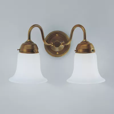 Berliner Messinglampen Wandlampe A19 in Berliner Messing