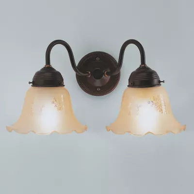 Berliner Messinglampen Wandlampe A19 in Antik