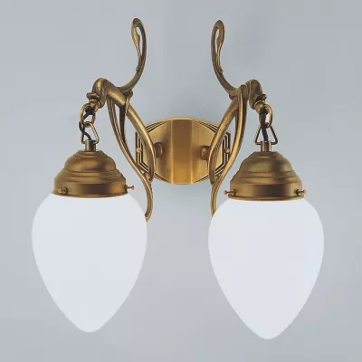 Berliner Messinglampen Wandlampe A56 in Berliner Messing