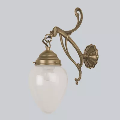 Berliner Messinglampen Wandlampe A61 in Berliner Messing