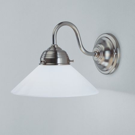 Berliner Messinglampen Wandlampe A7 in Nickel matt