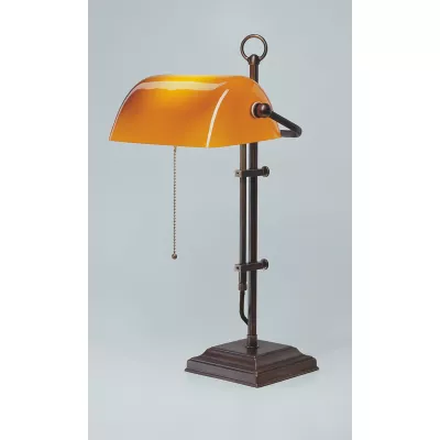 Berliner Messinglampen Bankerlampe W2 cognac in Antik