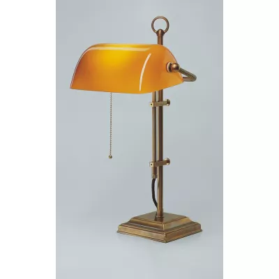 Berliner Messinglampen Bankerlampe W2 cognac in Berliner Messing