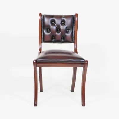 Original Chesterfield Esszimmerstuhl "Canterbury Diner Chair" aus Leder