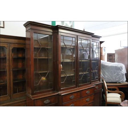 Antikes Breakfront Bookcase aus massivem Mahagoni, ca. 1860, sofort lieferbar