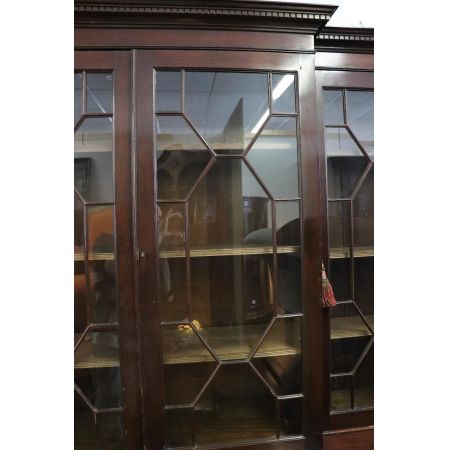 Antikes Breakfront Bookcase aus massivem Mahagoni, ca. 1860, sofort lieferbar