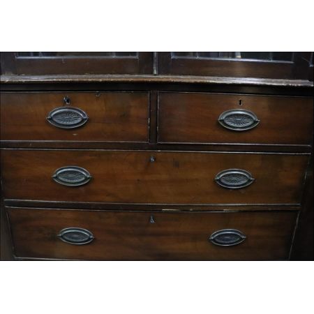 Antikes Breakfront Bookcase aus massivem Mahagoni, ca. 1860, sofort lieferbar