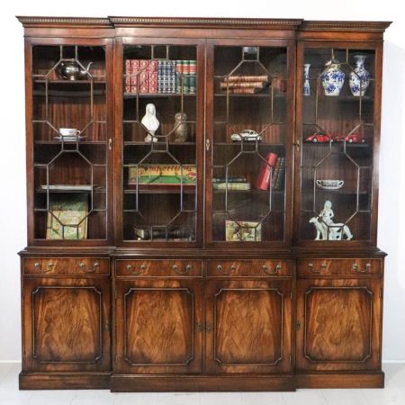 Mahagoni Breakfront/Wohnzimmerschrank, Vitrinenschrank Antik Stil, Bevan Funnell ltd.