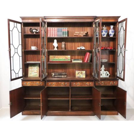 Mahagoni Breakfront/Wohnzimmerschrank, Vitrinenschrank Antik Stil, Bevan Funnell ltd.