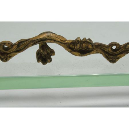 Bronze Tablett mit Glas