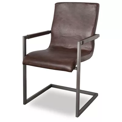 Freischwebender Stuhl Classic, Leder Armlehne 55x60x90