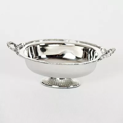 Geschirr Oval mit Griffen Schale für Speisen Tischschale  20x14x7cm