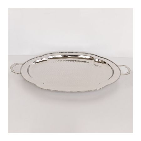 Serviertablett Oval Silber 61x40x5cm