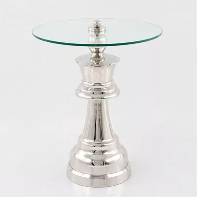 Außergewöhnlicher Glas Tisch "Schach" Beistelltisch Wohnzimmertisch
