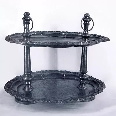 Vintage Etagere 2 Ebenen in Stone Green Cupcake Ständer Kuchenständer